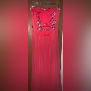 Pink strapless dress with ab embellishments..great condition